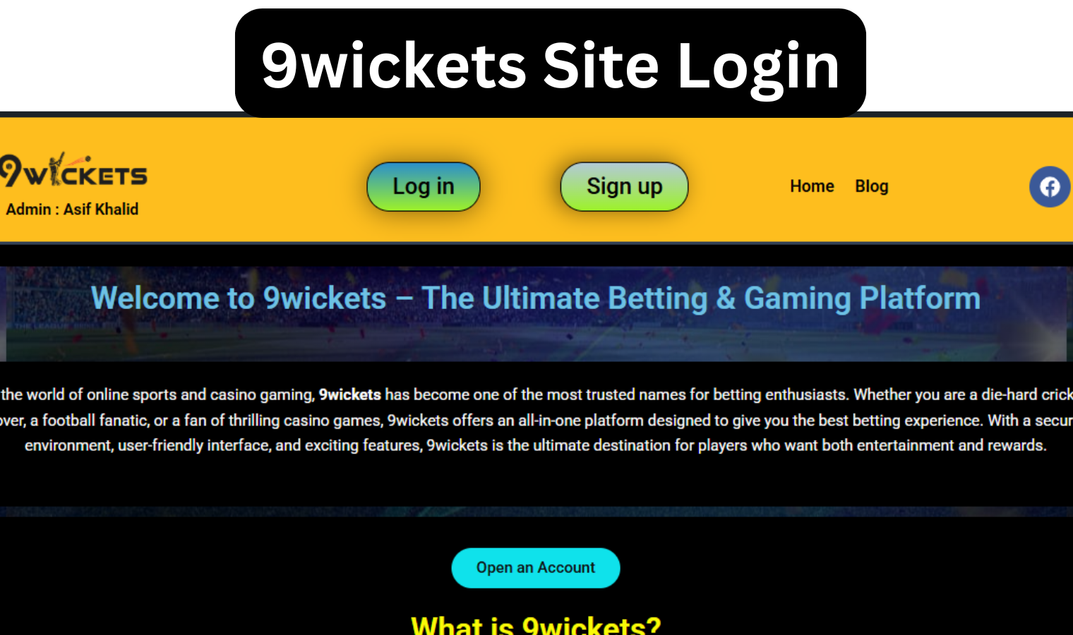 9Wickets Site Login – Secure Access, Mobile Login & Account