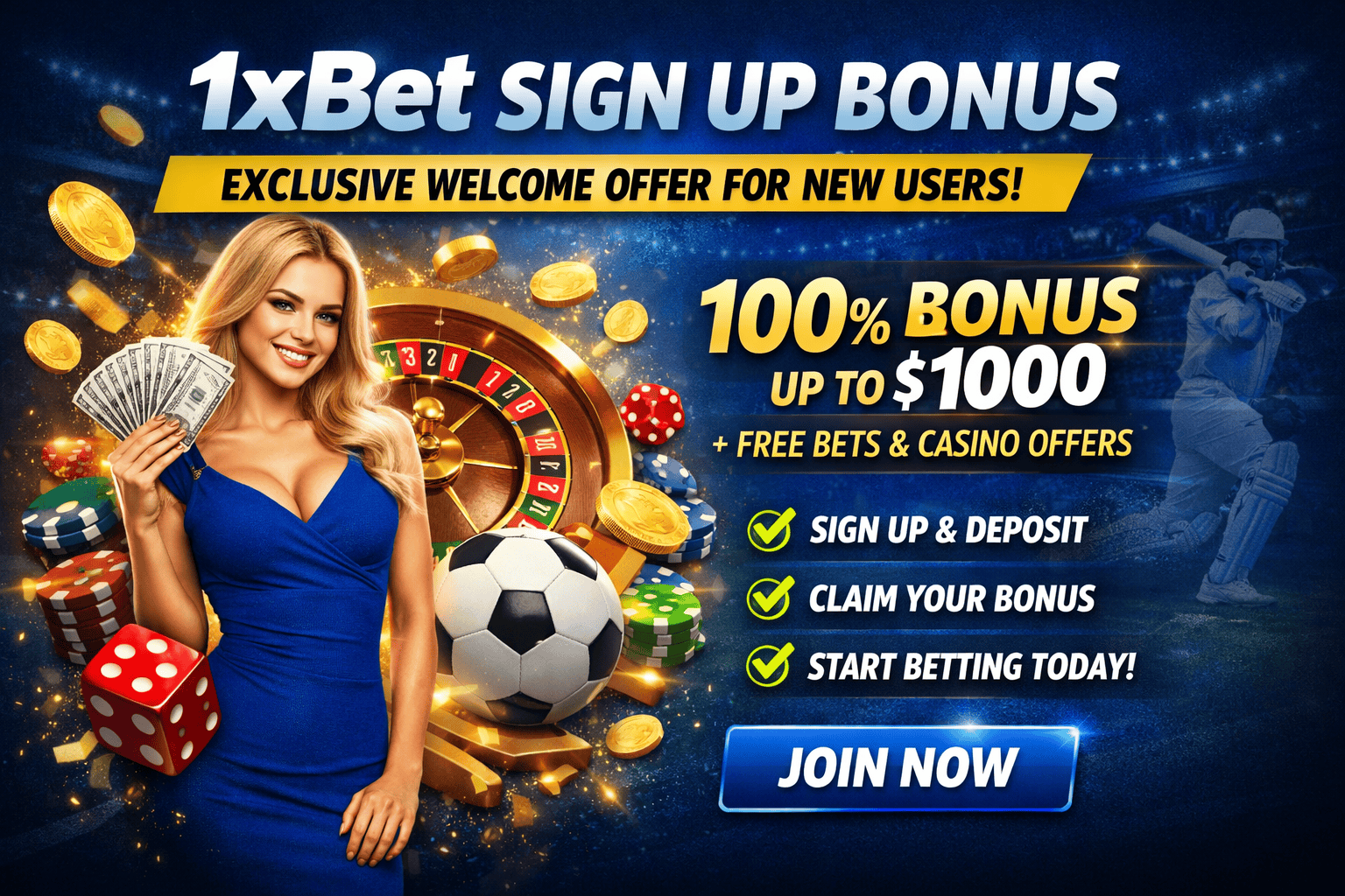 1xBet Sign Up Bonus – New Users Get Exclusive Welcome Offer