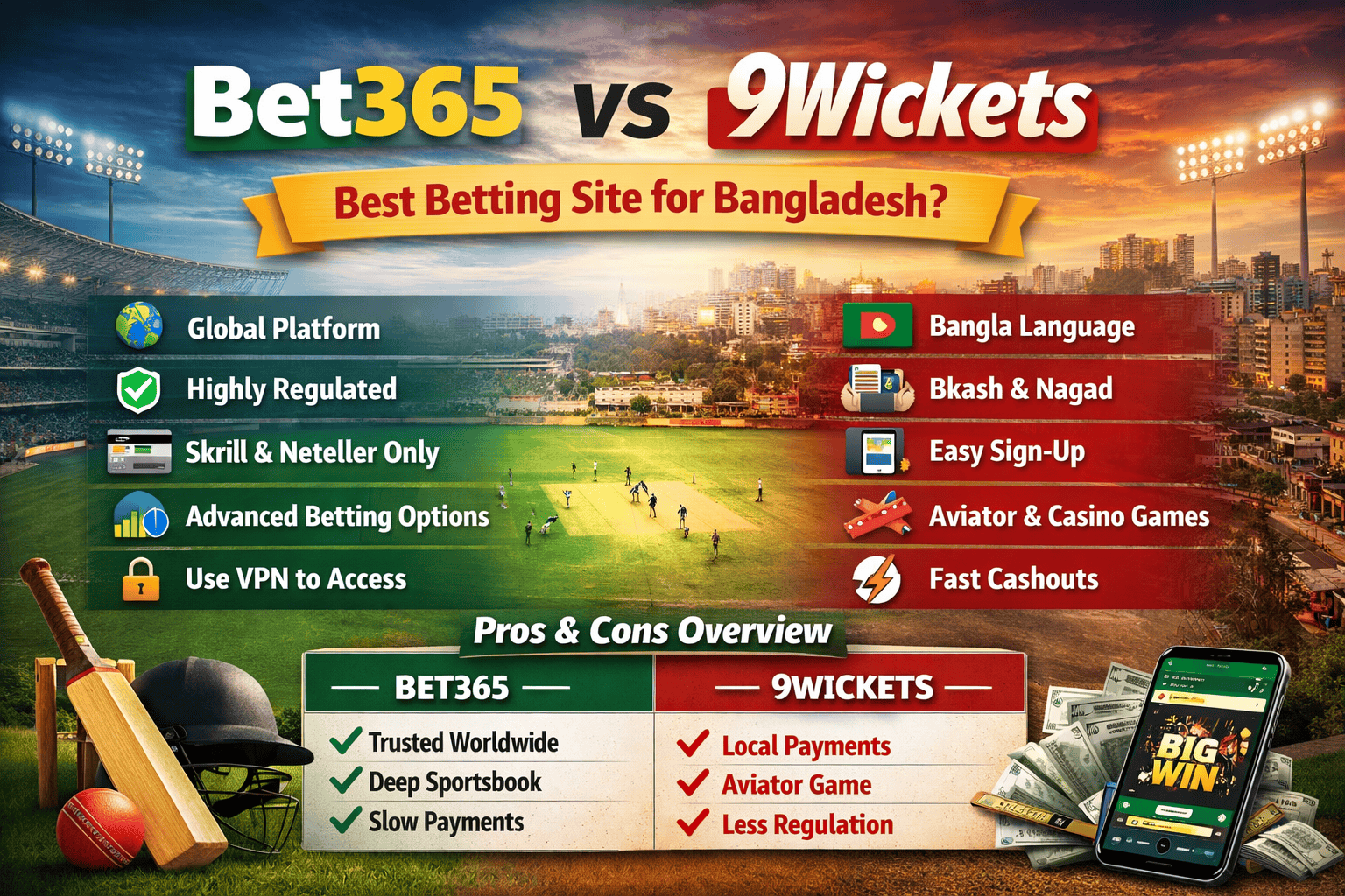 Bet365 vs 9Wickets: Which Betting Platform Is Better in 2026?
