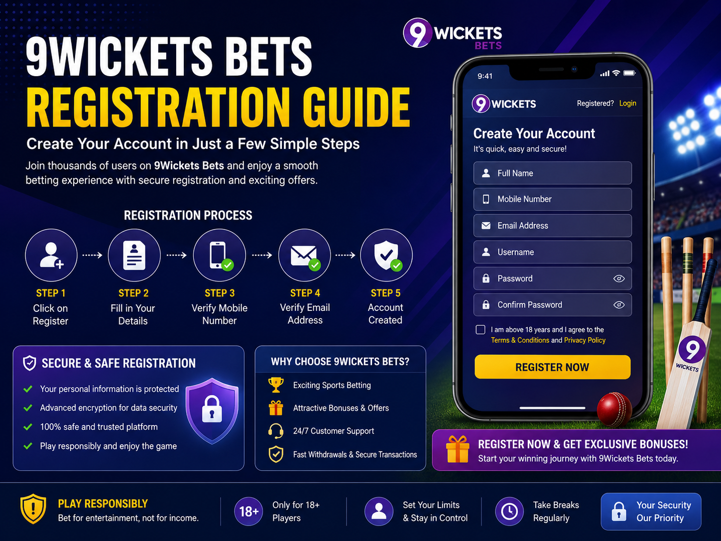 9Wickets Bets Registration Guide for New Users Online