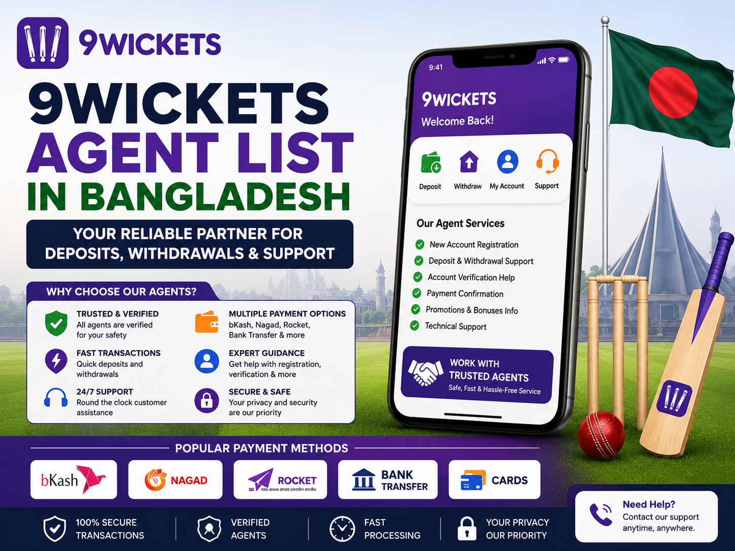 9Wickets Agent List Bangladesh Safe Access and Guide