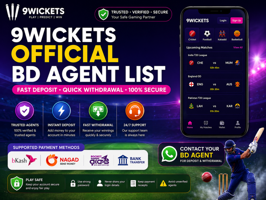 9Wickets Official BD Agent List