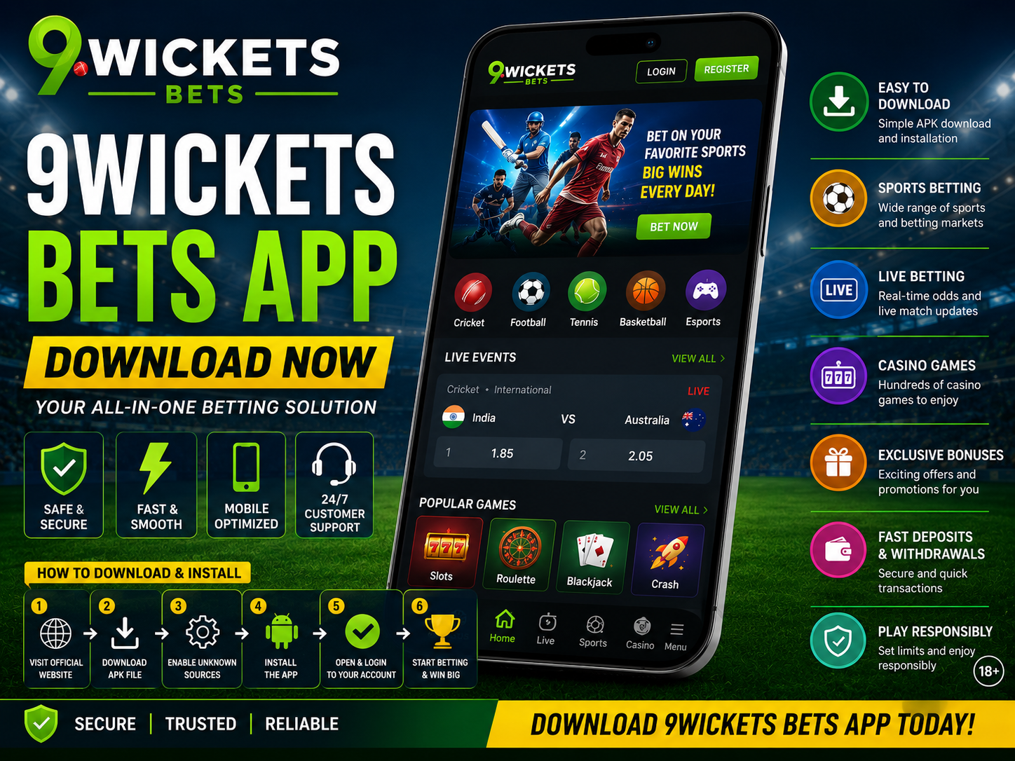 9Wickets Bets App Download for Android – Safe APK Guide