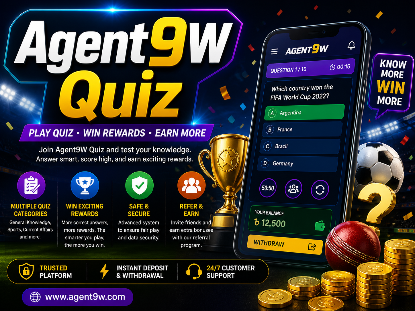 Agent9W Quiz: How It Works, Real Earning Methods, Agent System
