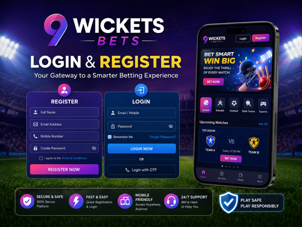 9wickets Bets Login Register