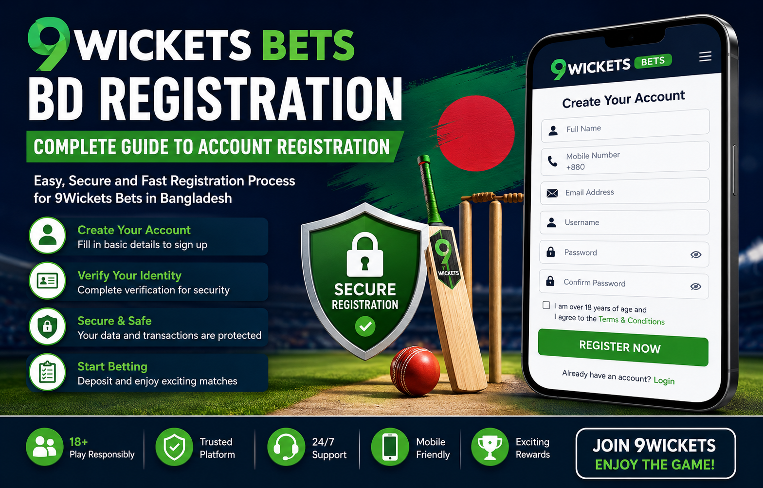 9Wickets Bets BD Registration: Full Guide to Account Registration